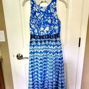 Cynthia Steffe Floral Blue Sleeveless Dress